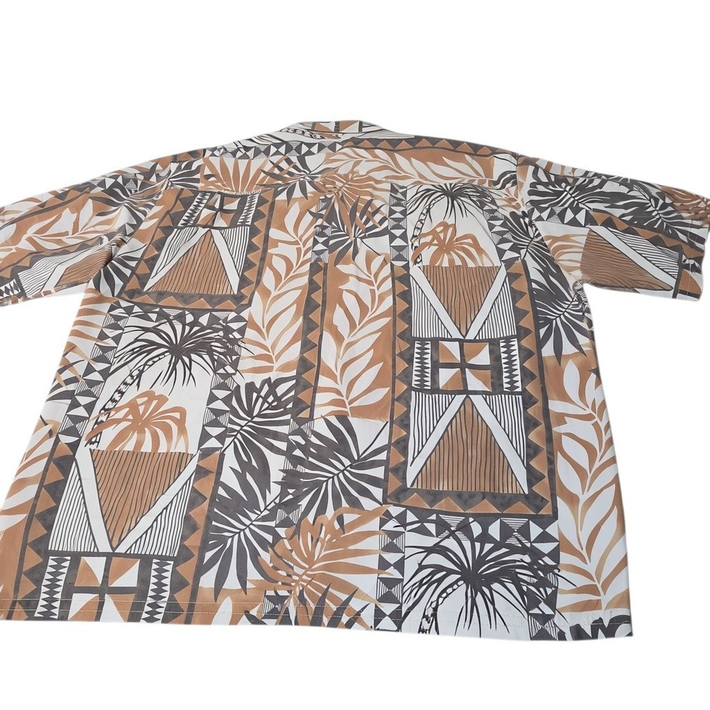 Kahala Button Up Shirt Mens 2XL Blue Brown Tropical Tribal Geometric 2 Pack - Picture 7 of 8